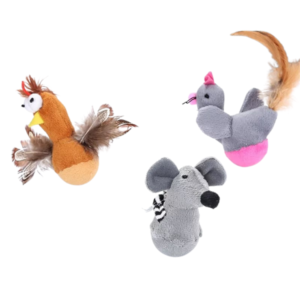 Ready chicken feather toy by CAT PARK, featuring colorful feathers and a playful design for pets.