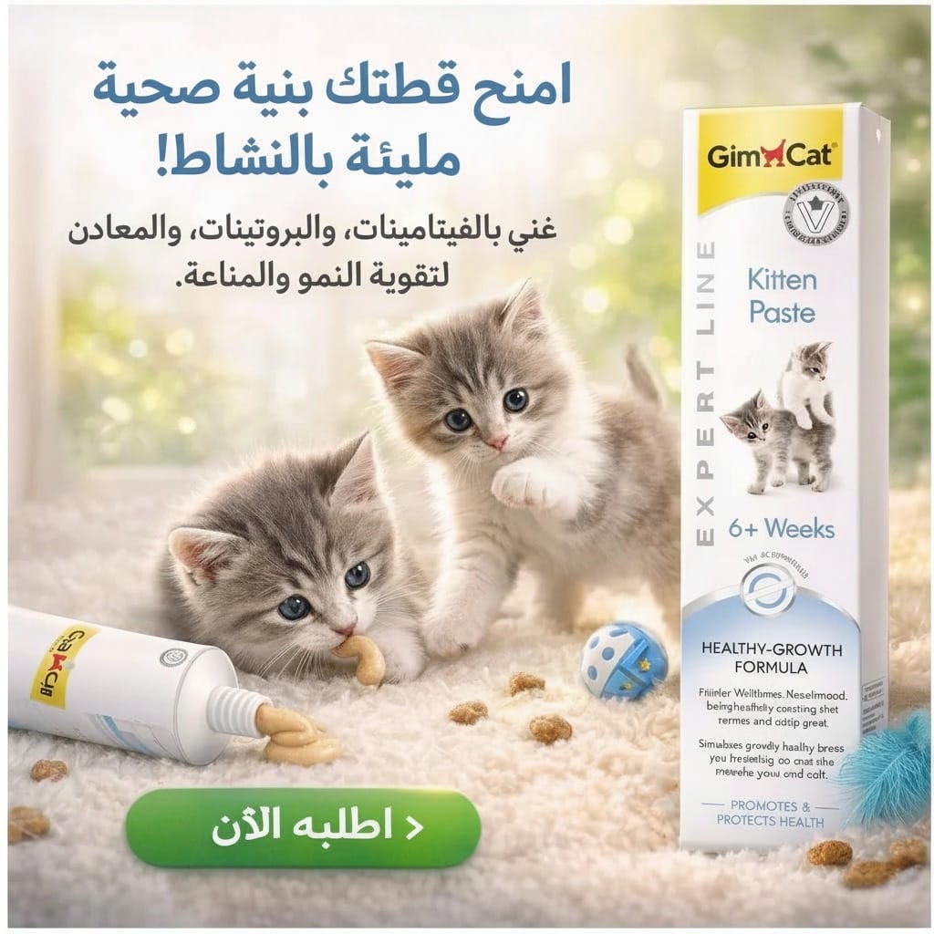 GimCat جيم كات معجون غذائي للقطط 6+ أسابيع، عبوة بيضاوية تحتوي على معجون غذائي للقطط الصغيرة.