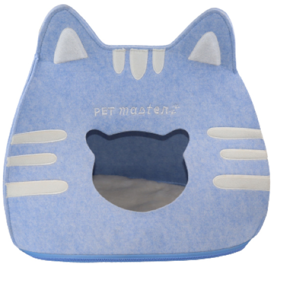 Cat Park ready-made cat house with cozy fabric exterior, featuring a small entrance and comfortable interior for cats.