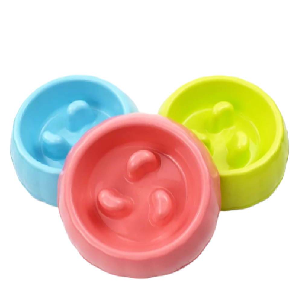 Ceramic dog bowl by CAT PARK, ready-to-use pet dish with a wide, shallow design for feeding dogs comfortably.