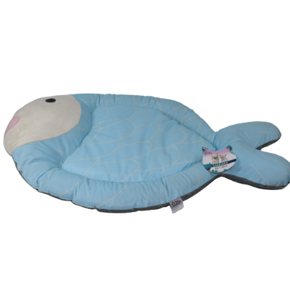 Colorful fish-shaped cushion from CAT PARK's ready-made product collection, featuring vibrant fabric and playful design.