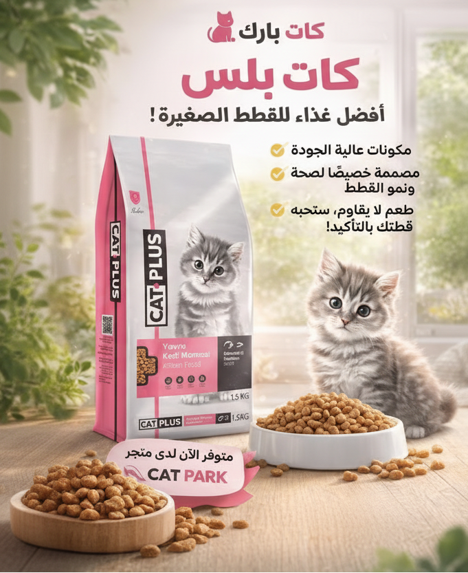 Ready cat food by CAT PARK with chicken and anchovy flavor, featuring small pieces suitable for kittens.