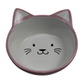 Cat-shaped ceramic bowl from CAT PARK, ready-made pet dish with a distinctive cat face design for feeding pets.