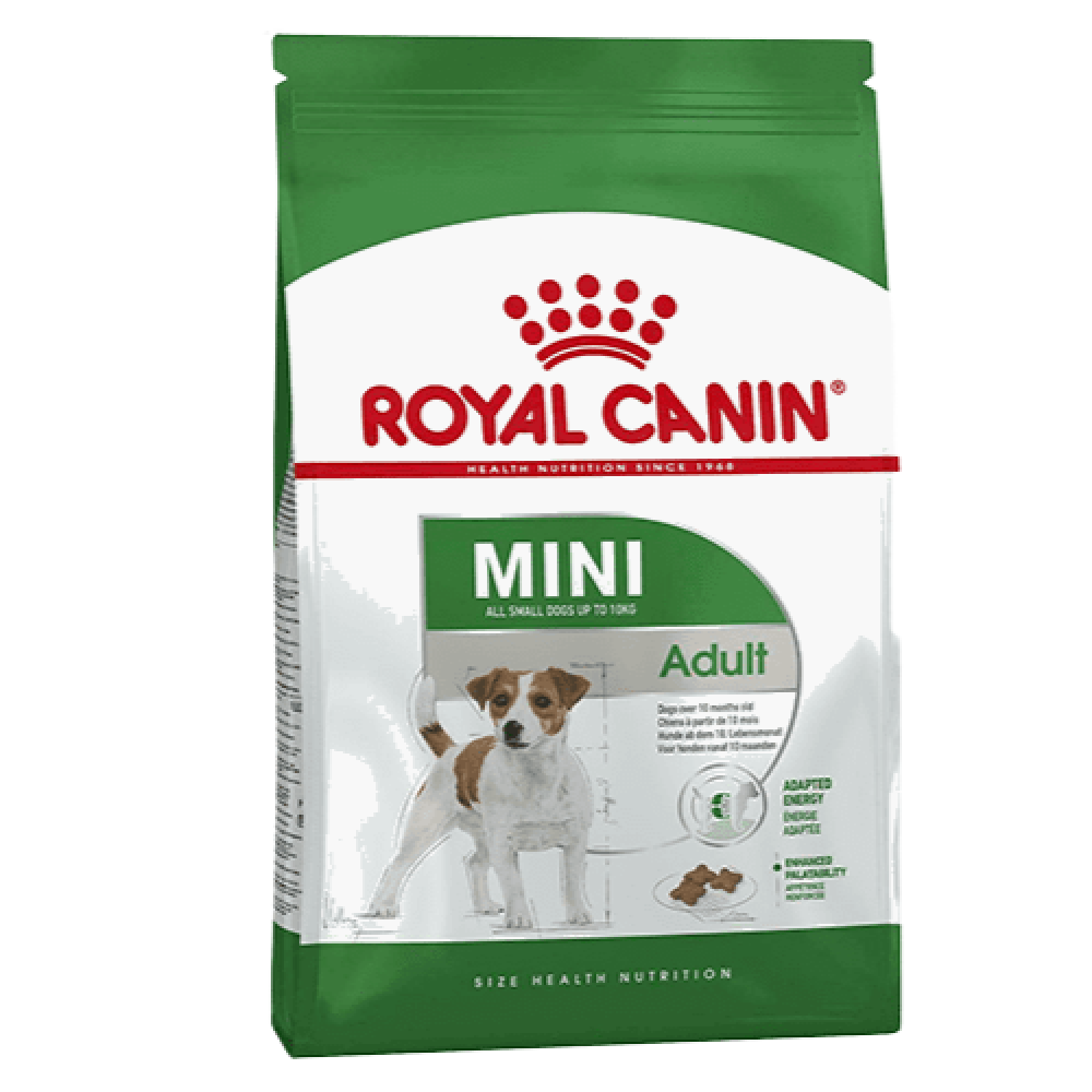 Royal Cat Park dry dog food for small adult dogs, 8kg bag, with visible kibble in a ready-to-serve package