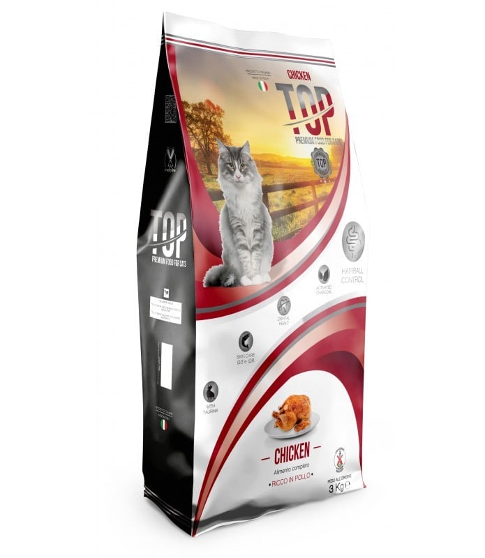 Cat Park ready-to-eat chicken cat food top, 3kg bag, showing the packaged product with branding and product details.