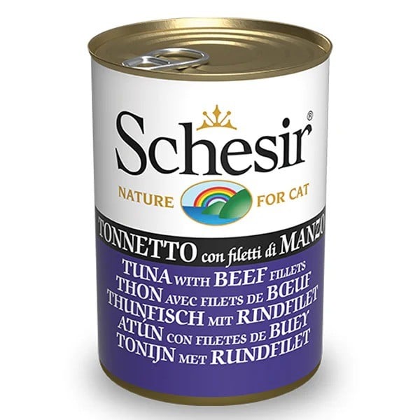 Catzor wet cat food with tuna and beef in 140g serving, from CAT PARK, showing the prepared meat in a ready-to-eat product.
