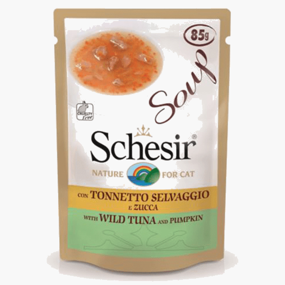 Catzir cat food in tuna fish in broth, 85g, CAT PARK ready-to-eat product showing a can with tuna chunks in broth