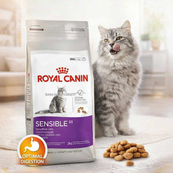 Royal Canin Sensible cat food packaging by CAT PARK, ready-to-eat product for sensitive cats, shown in the image.
