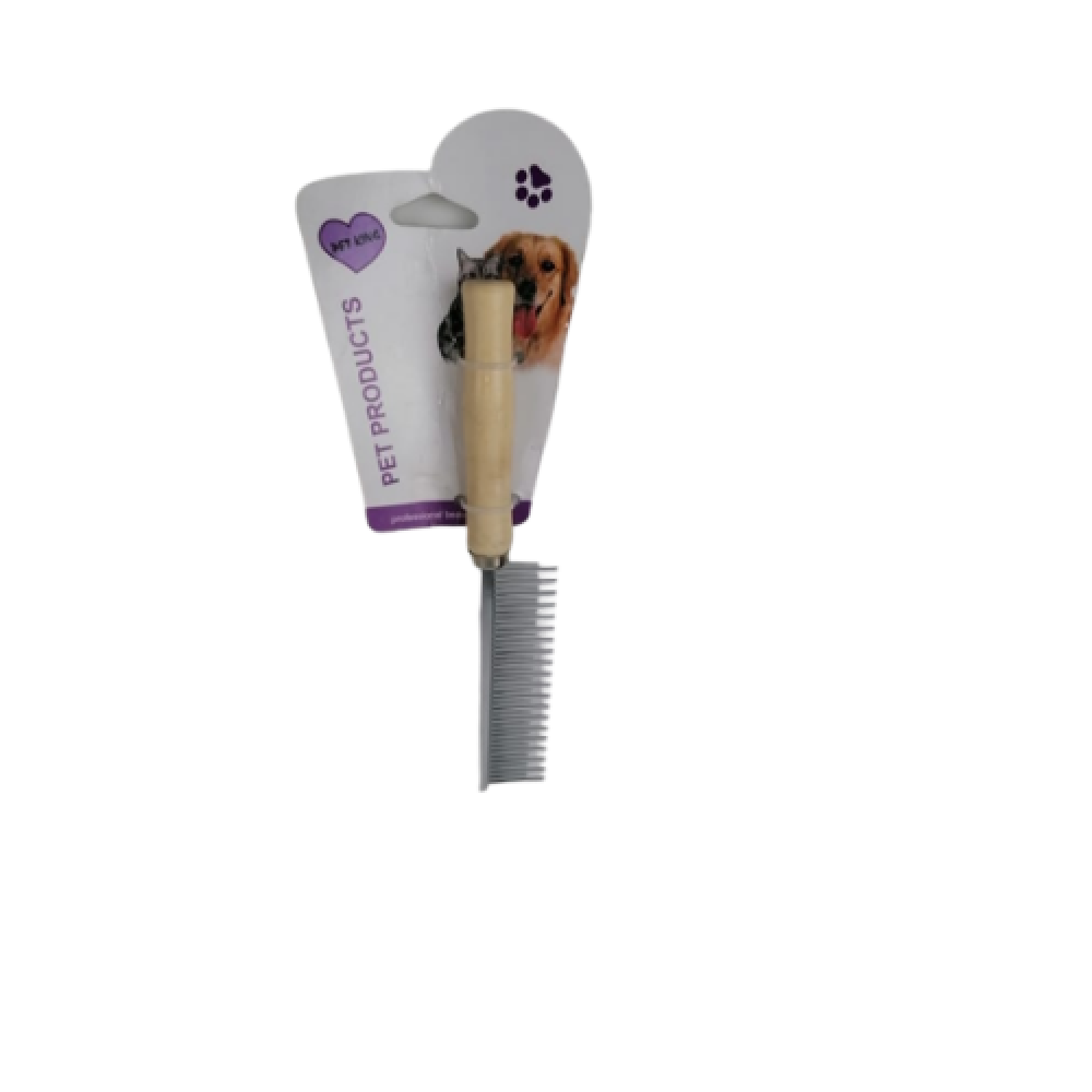 Metal comb from CAT PARK, a ready-made grooming tool with fine teeth, ideal for hair and beard styling.