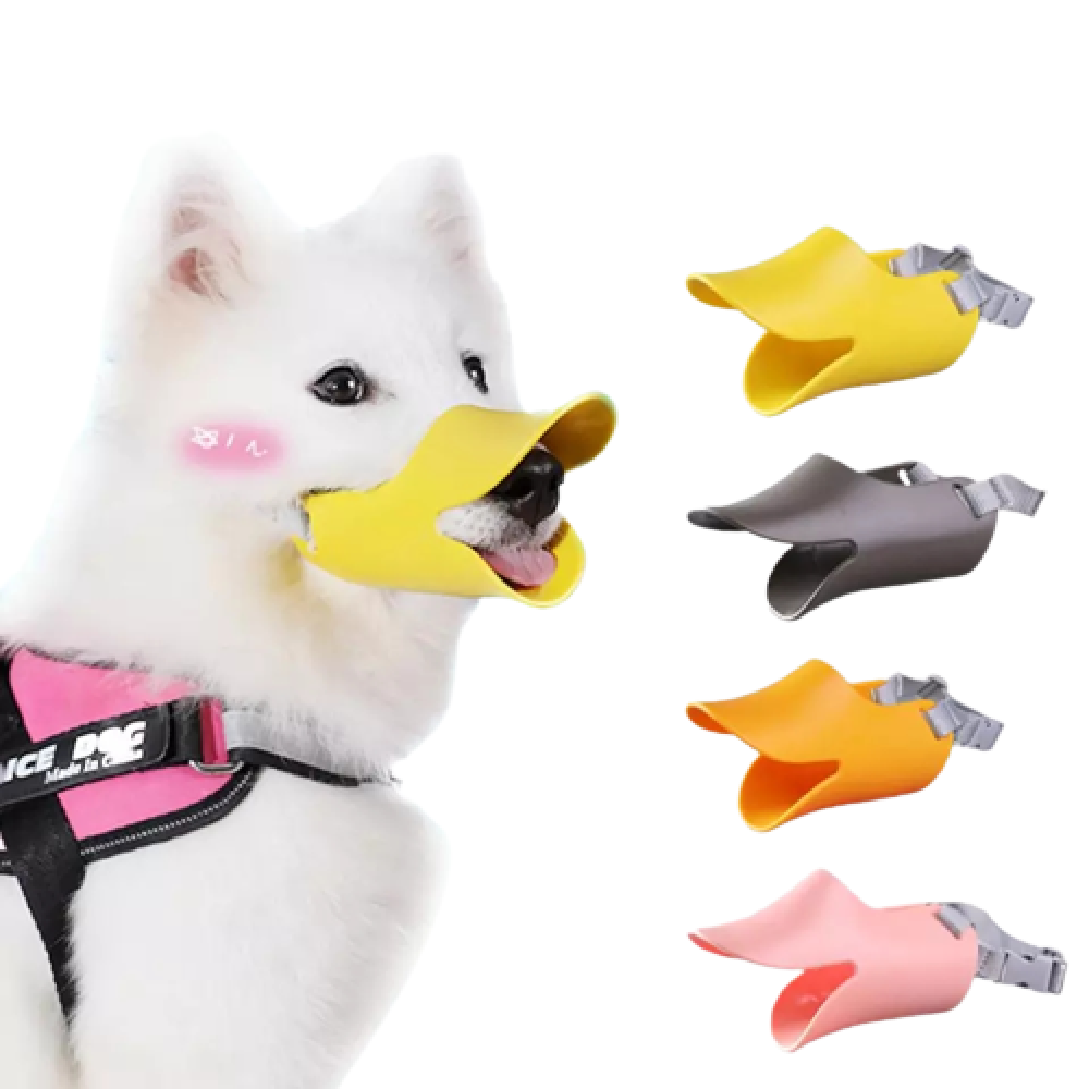 Ready-made CAT PARK dog mask covering nose and mouth, comfortable pet accessory for dogs, in a neutral color.