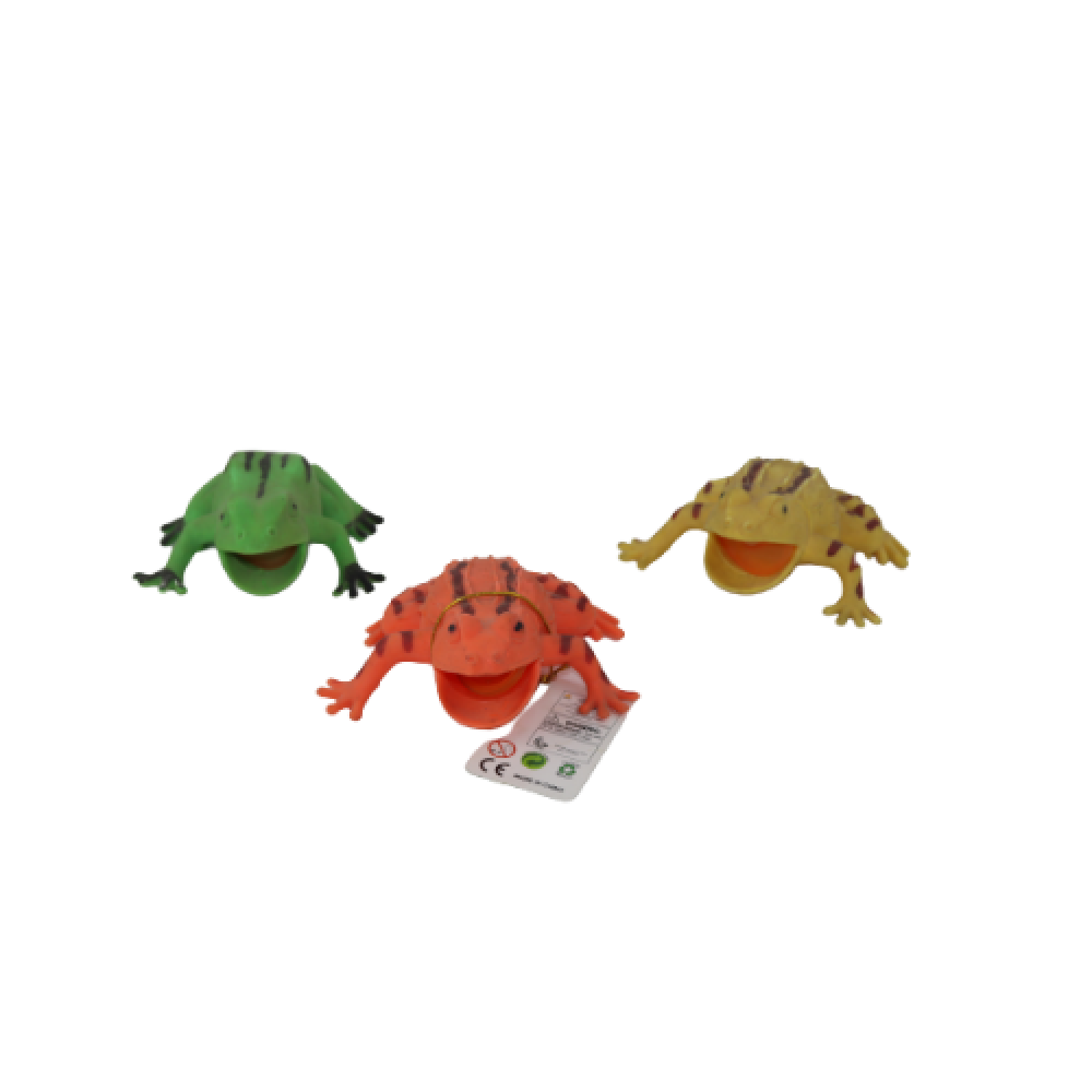 Colorful CAT PARK لعبة ضفدع ready-made toy with bright green body and playful design, perfect for children.