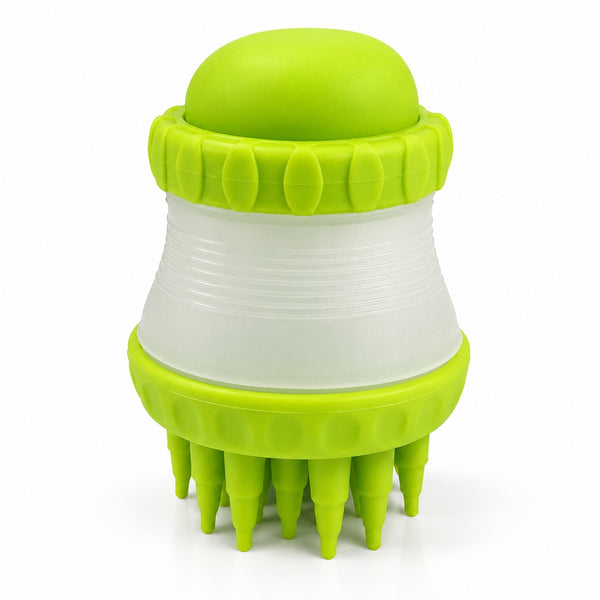 فرشاة استحمام بخزان شامبو للقطط والكلاب — أخضر · brush-green-h