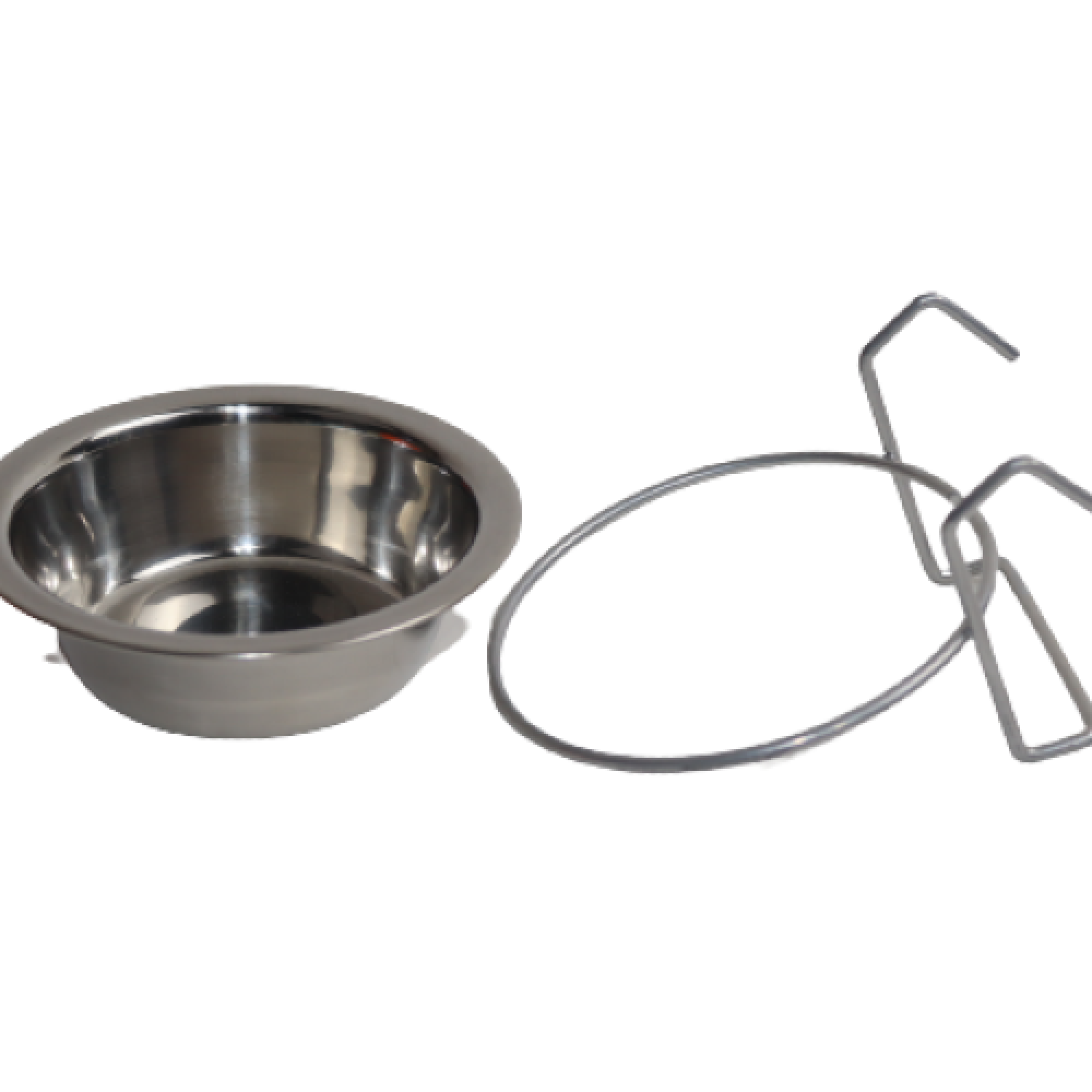 Cat Park ready-made dish with attached holder, designed for pet feeding, featuring a sleek ceramic bowl and convenient stand.