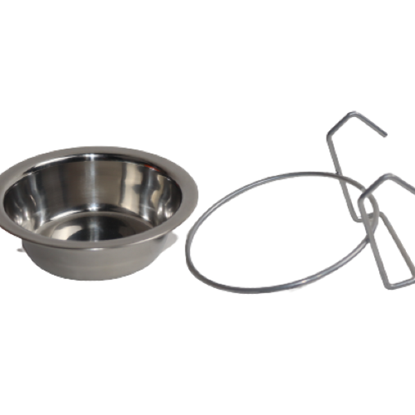 Cat Park ready-made dish with attached holder, designed for pet feeding, featuring a sleek ceramic bowl and convenient stand.