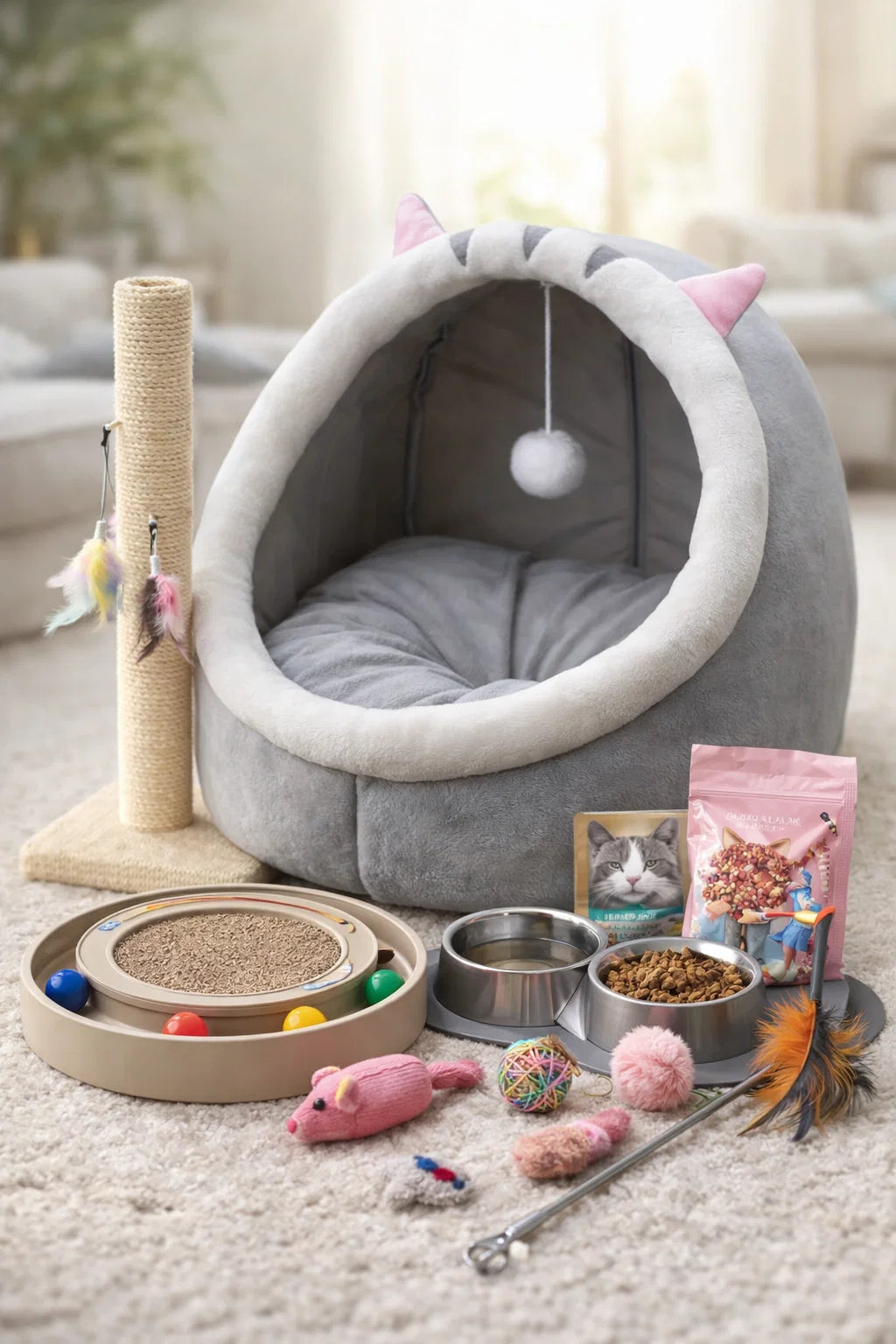 Luxury Cat Bed from CAT PARK, ready-made feline sleeping perch with soft fabric and cozy design for comfort.