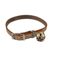 Leather cat collar with a bell from CAT PARK, featuring a simple design and adjustable strap for comfortable wear.