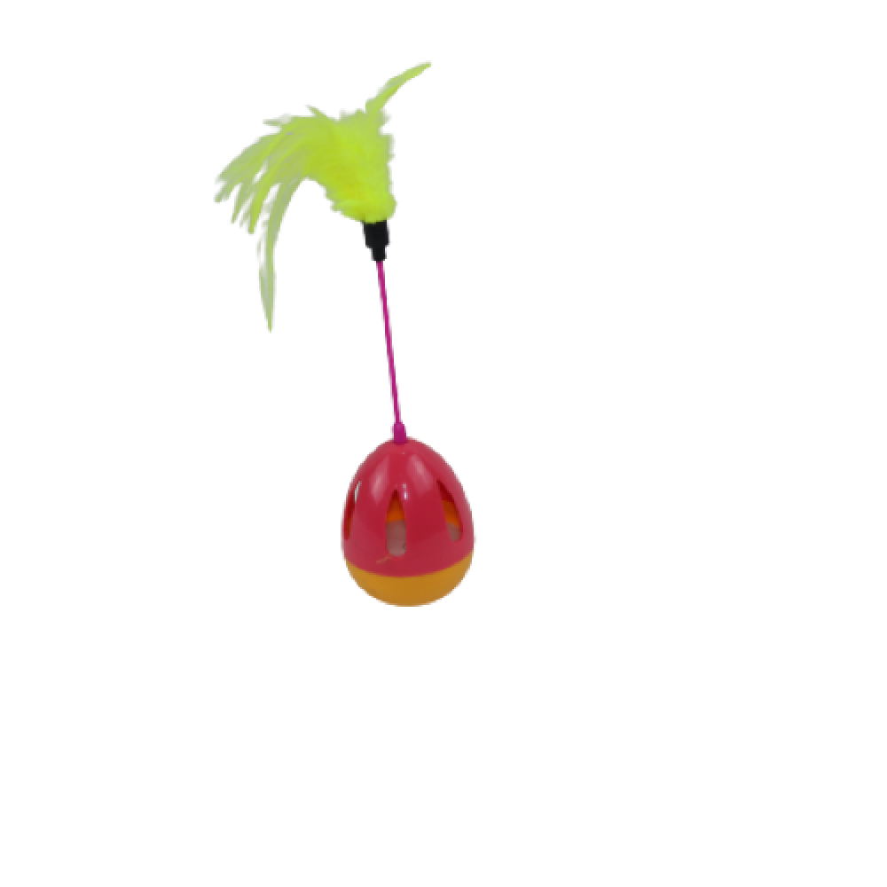 Ready-made CAT PARK cat toy with colorful feathers and strings for playful feline entertainment.