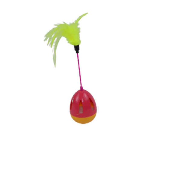 Ready-made CAT PARK cat toy with colorful feathers and strings for playful feline entertainment.