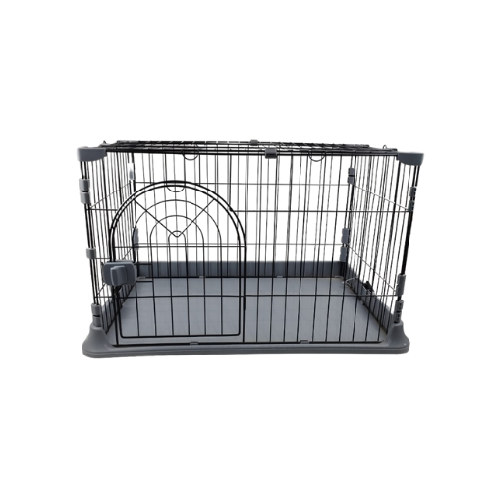 Small ready-made cat cage by CAT PARK with metal bars and secure door for safe feline containment.
