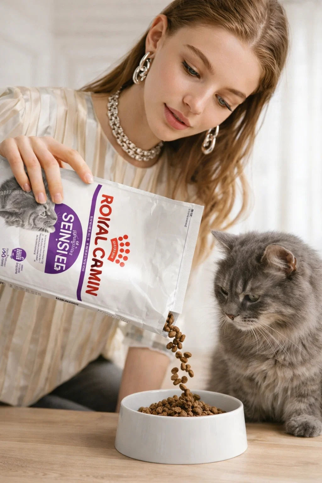 Royal Canin Senseful cat food ready product by CAT PARK, showing packaging and product details in a natural setting.
