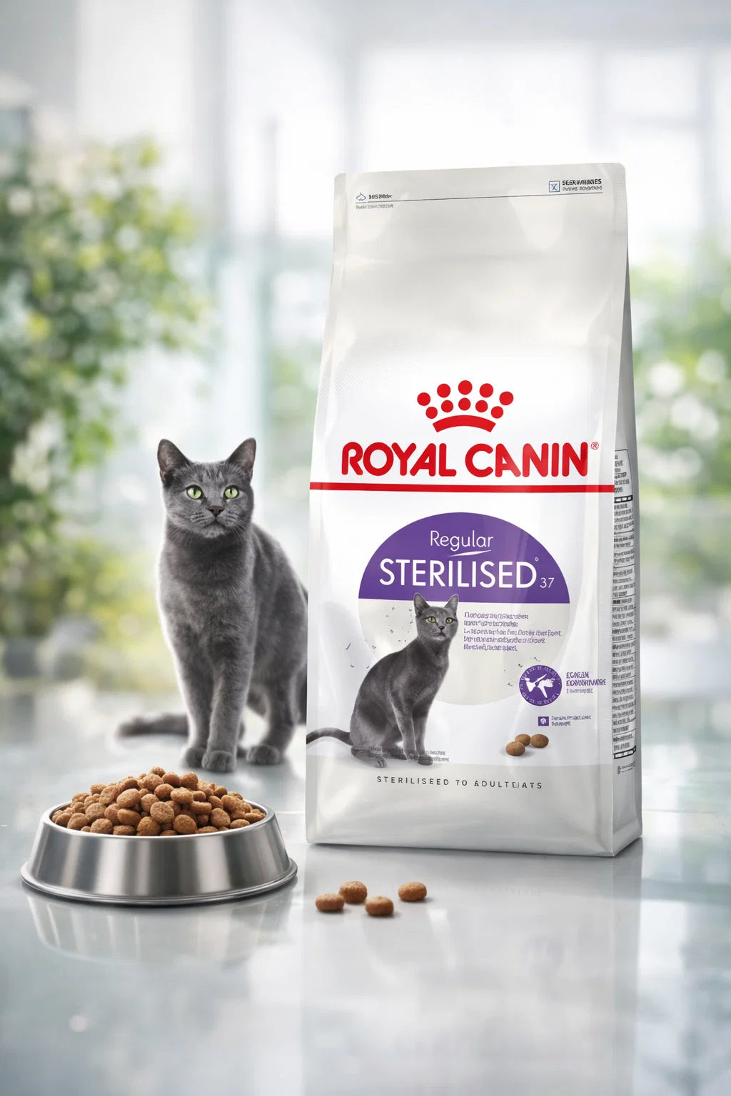 Royal Canin dry cat food for sterilized cats, CAT PARK brand, showing the product packaging with kibble and branding details.