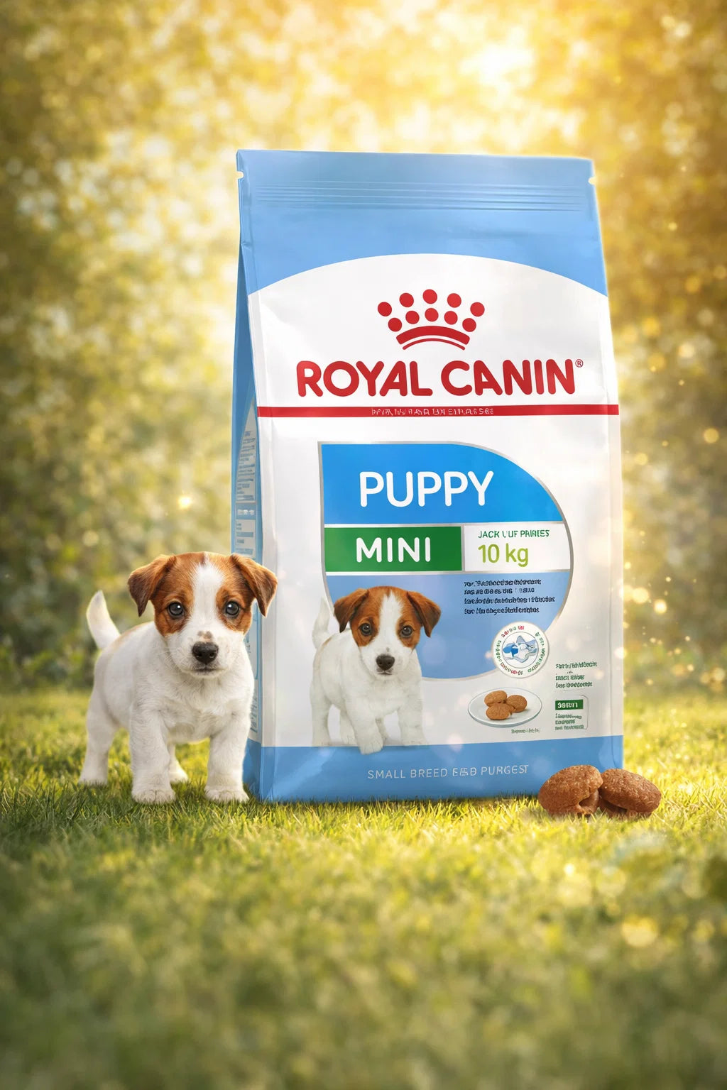 Royal Canin dry dog food for mini puppies up to 10kg, product image showing the packaging by CAT PARK.