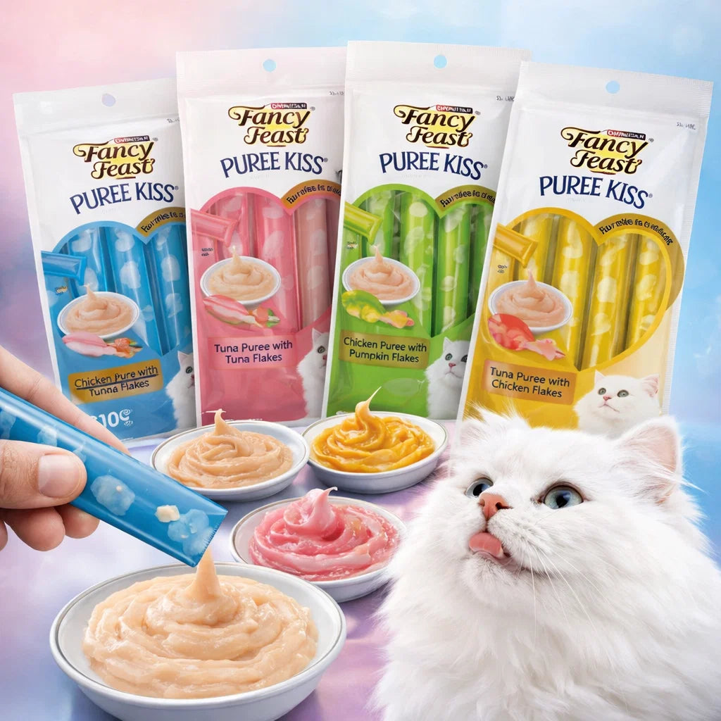 Cat Park Fancy Fish Flavored Tuna Chips in various flavors, crispy pet treat with shredded fish for cats.