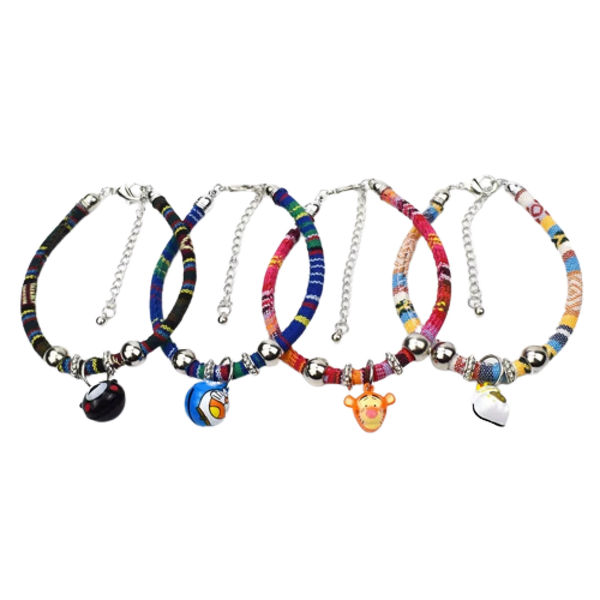 Cat Park ready-made cat collar with a bell, featuring a colorful adjustable strap and small bell for easy cat identification.